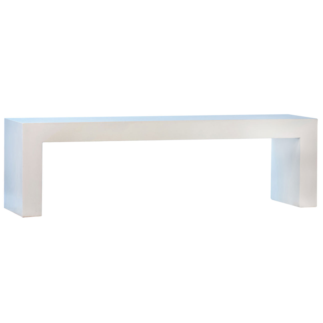 Natural White Sealed Finish Lightweight Concrete Bench 63 in Wide