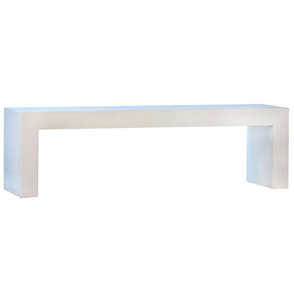 Natural White Sealed Finish Lightweight Concrete Bench 63 in Wide