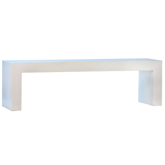 Natural White Sealed Finish Lightweight Concrete Bench 63 in Wide