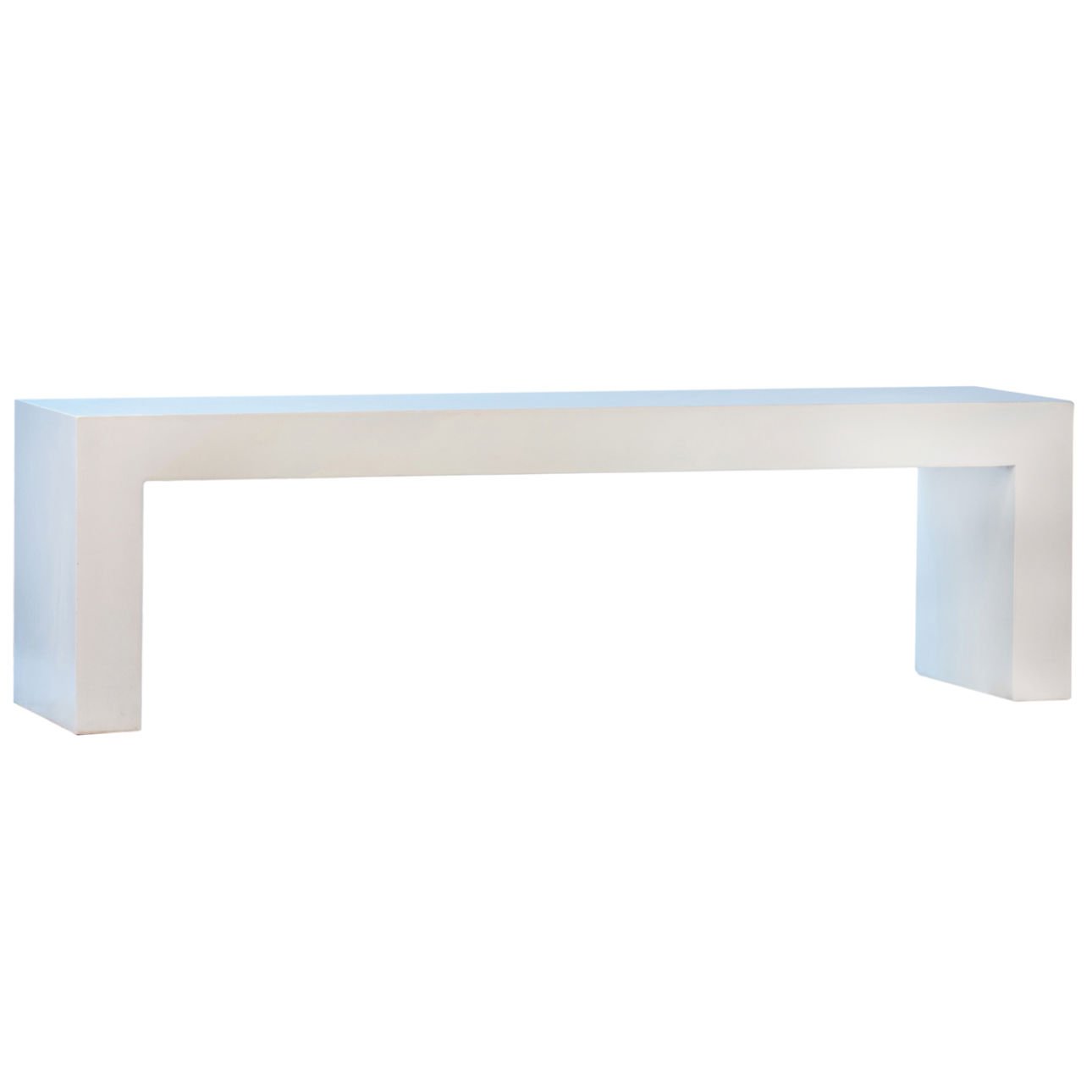 Natural White Sealed Finish Lightweight Concrete Bench 63 in Wide