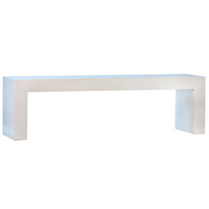 Natural White Sealed Finish Lightweight Concrete Bench 63 in Wide