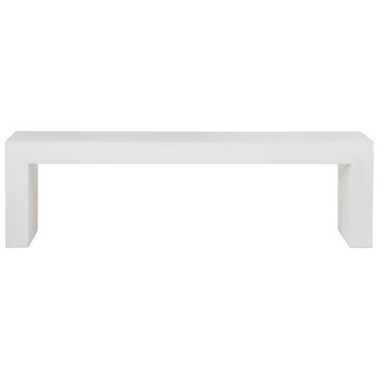 Natural White Sealed Finish Lightweight Concrete Bench 63 in Wide