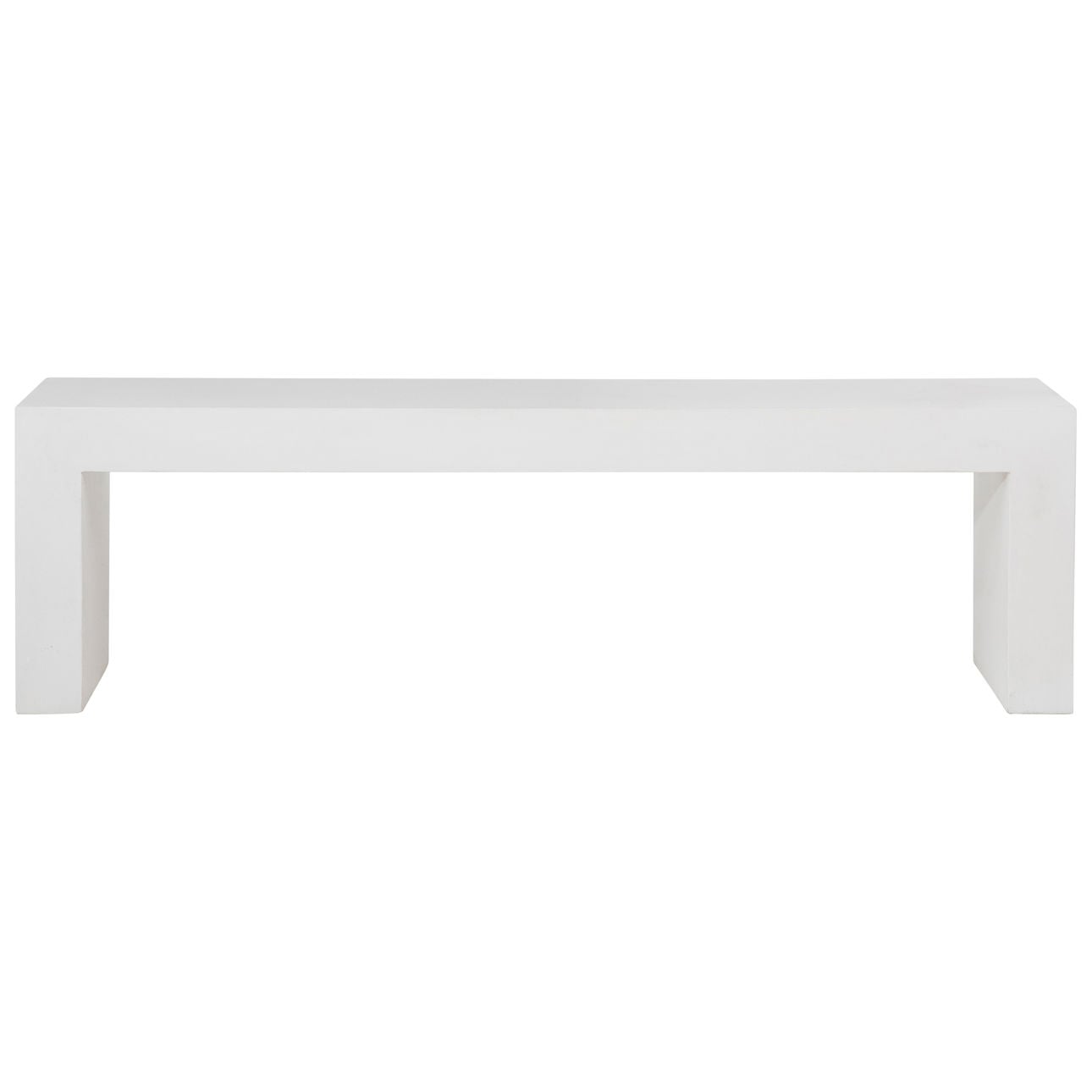 Natural White Sealed Finish Lightweight Concrete Bench 63 in Wide