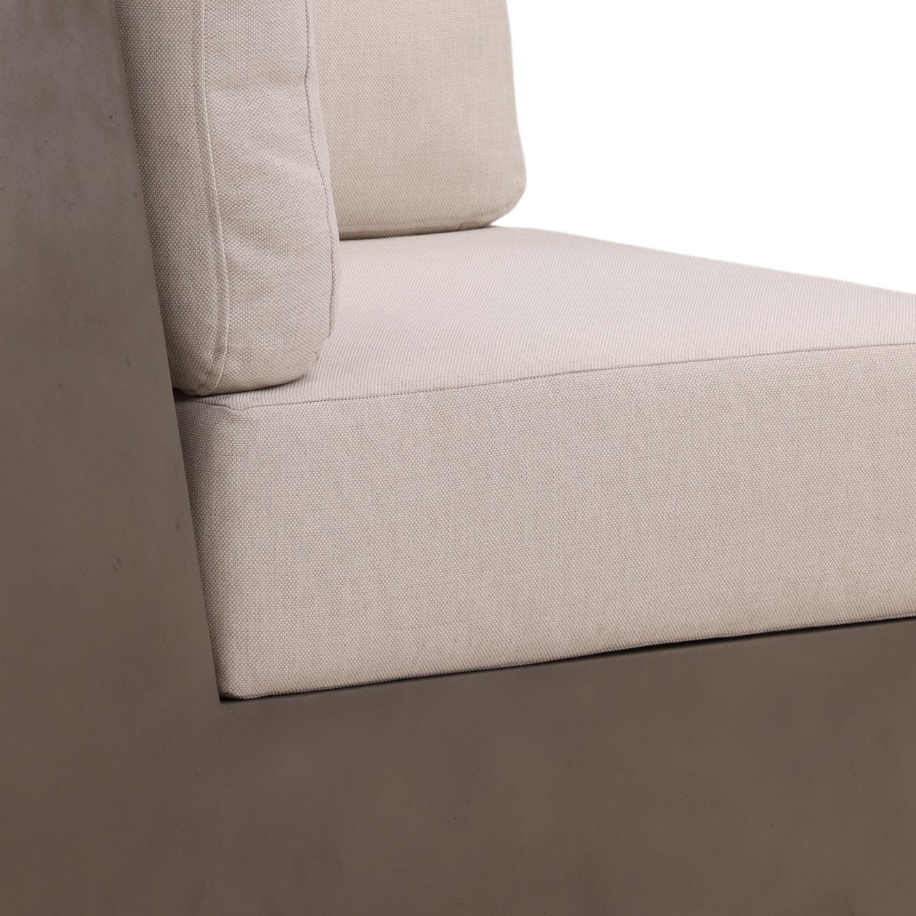 Cream and Dark Grey Outdoor Polyester Fabric and Lightweight Concrete Sectional 31.5 in Wide