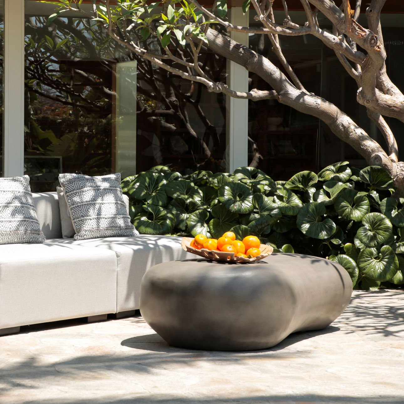 Dark Grey Lightweight Concrete Pebblestone 61.5 in Wide