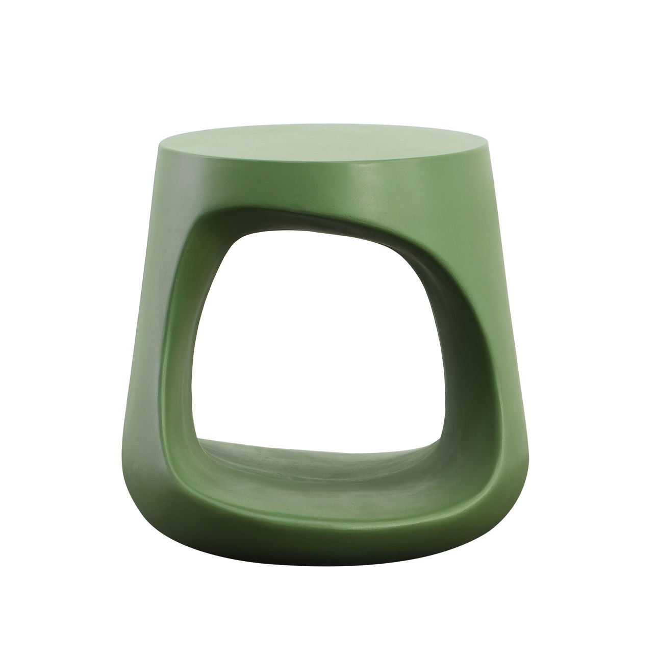 Olive Green Lightweight Concrete Table 18 in Wide
