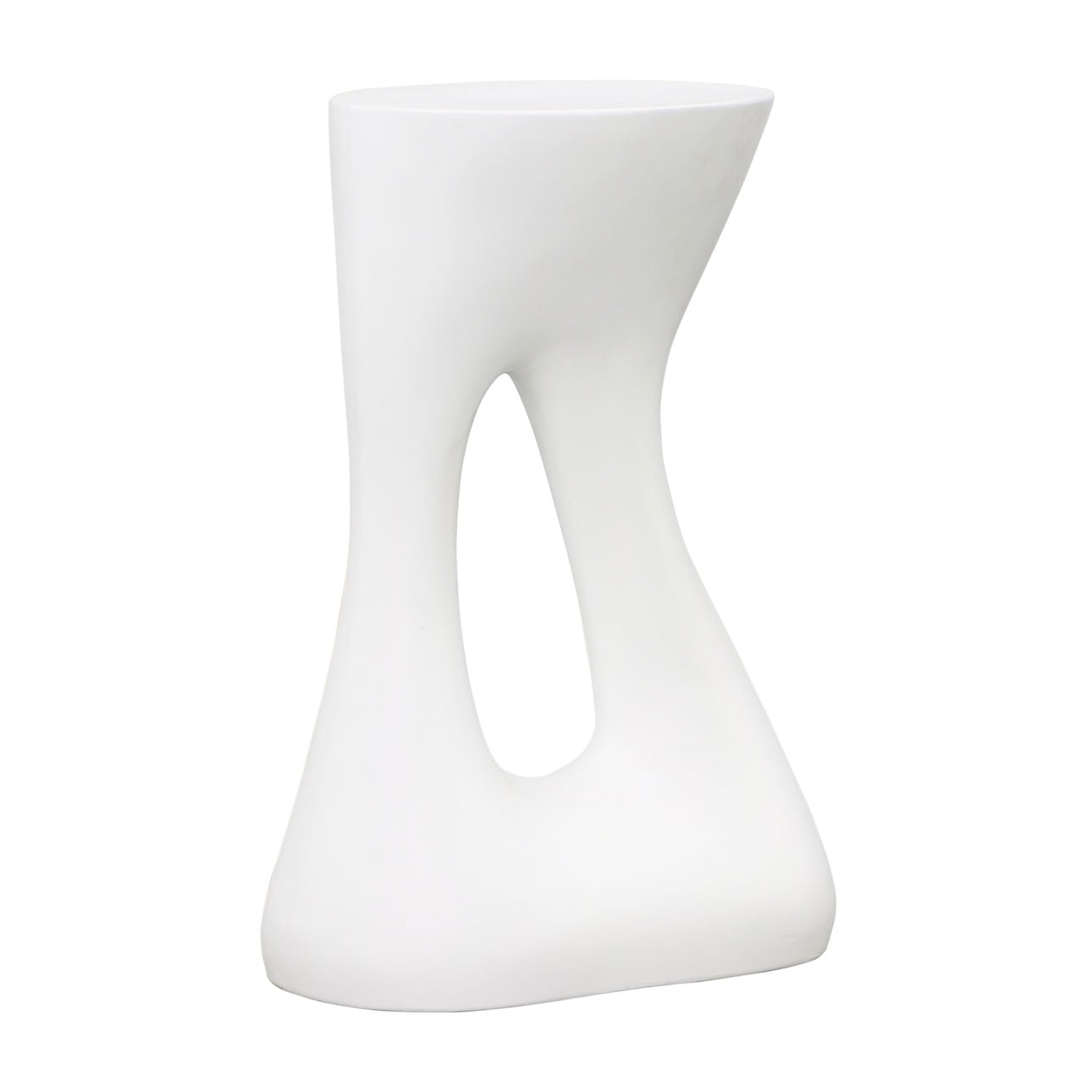 White Lightweight Concrete Table 14.5 in Wide