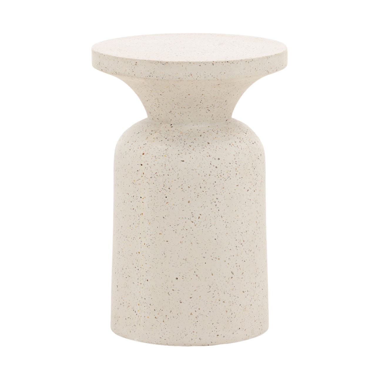 Ivory Lightweight Concrete Terrazzo Table 14 in Wide
