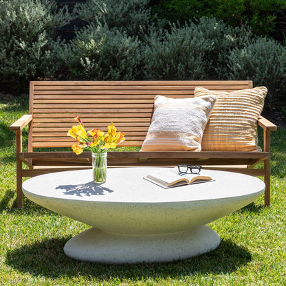 Ivory Lightweight Concrete Terrazzo Table 53 in Wide