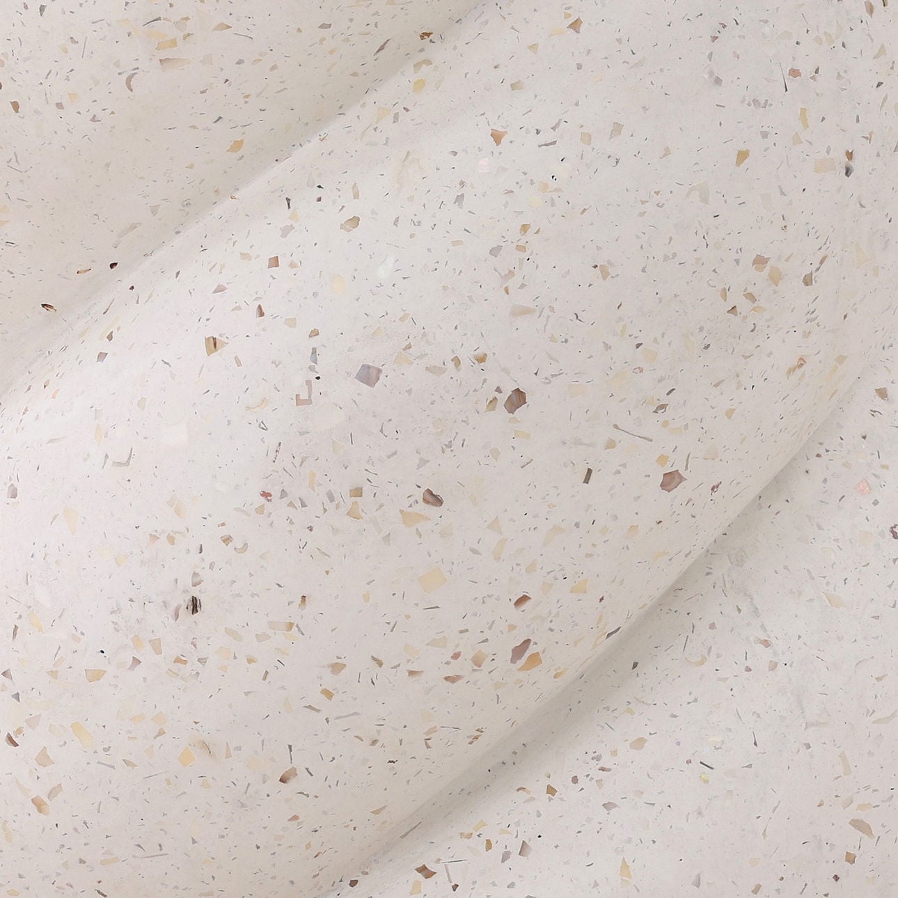 Ivory Lightweight Concrete Terrazzo Table 35.5 in Wide