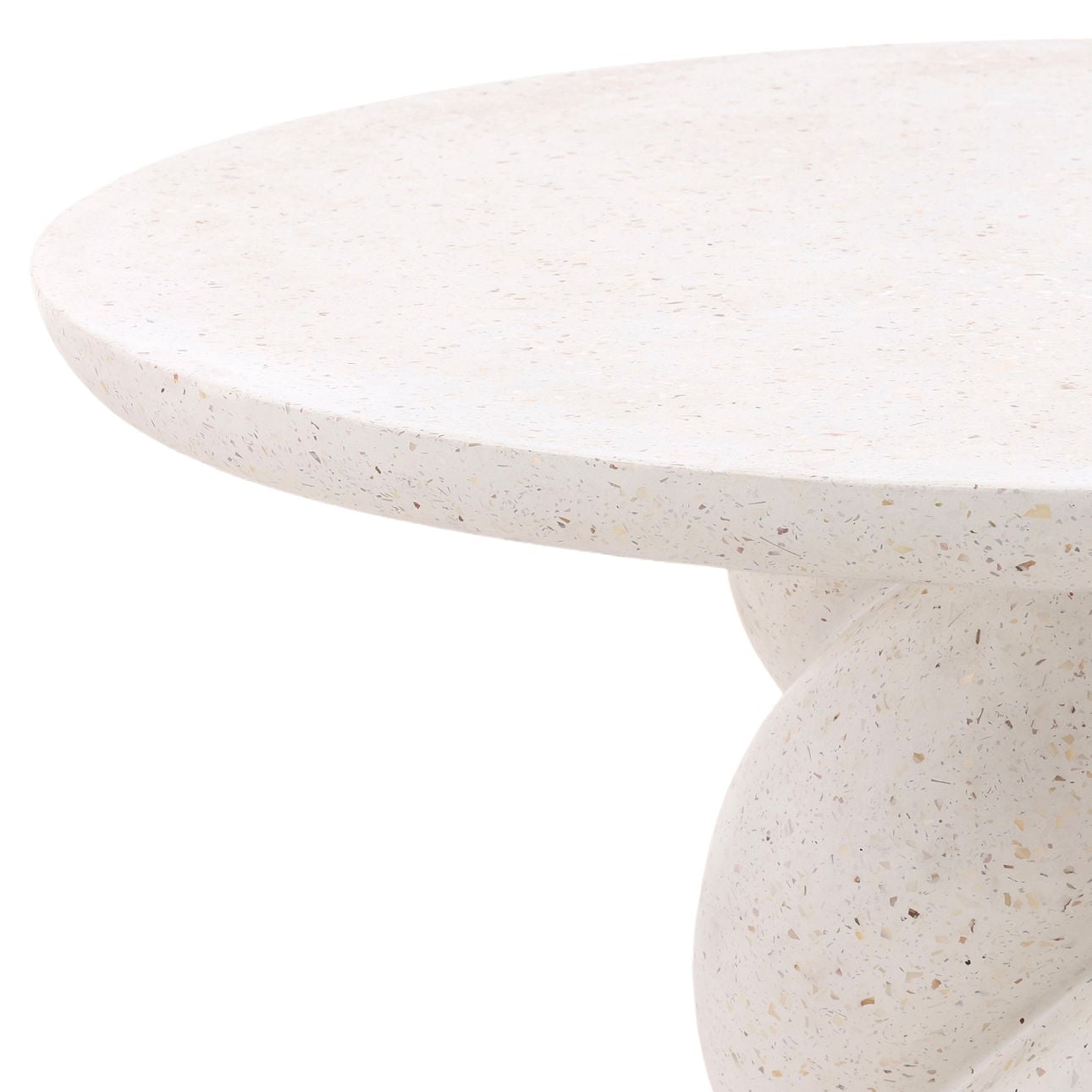 Ivory Lightweight Concrete Terrazzo Table 35.5 in Wide