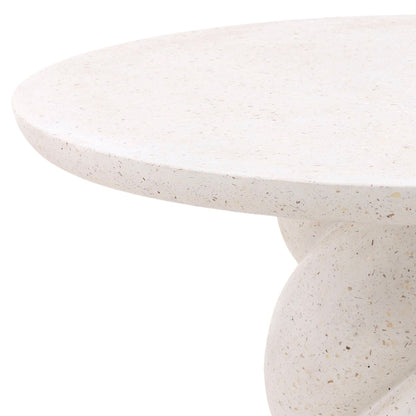 Ivory Lightweight Concrete Terrazzo Table 35.5 in Wide