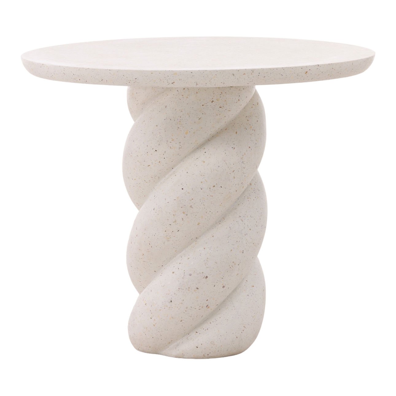 Ivory Lightweight Concrete Terrazzo Table 35.5 in Wide