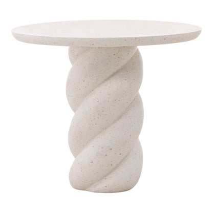 Ivory Lightweight Concrete Terrazzo Table 35.5 in Wide