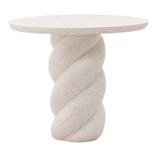 Ivory Lightweight Concrete Terrazzo Table 35.5 in Wide