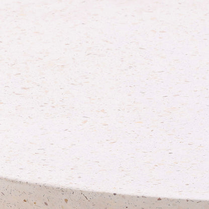 Ivory Lightweight Concrete Terrazzo Table 35.5 in Wide