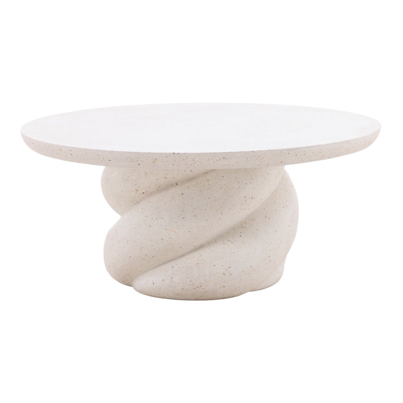 Ivory Lightweight Concrete Terrazzo Table 35.5 in Wide