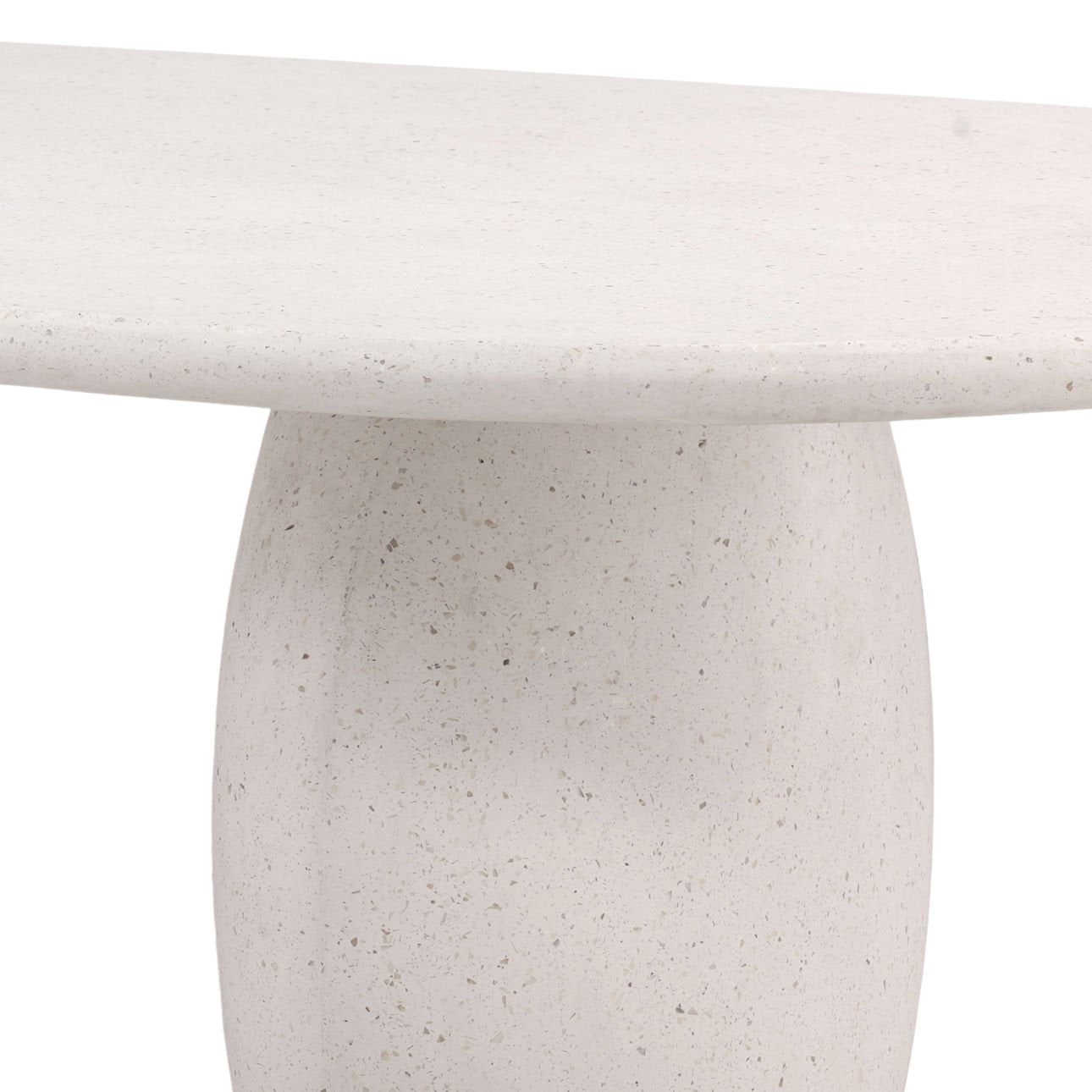 Ivory Lightweight Concrete Terrazzo Table 94.5 in Wide