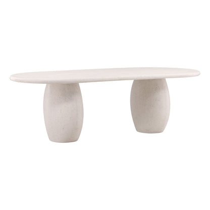 Ivory Lightweight Concrete Terrazzo Table 94.5 in Wide