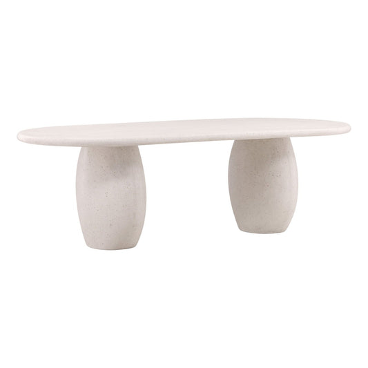 Ivory Lightweight Concrete Terrazzo Table 94.5 in Wide