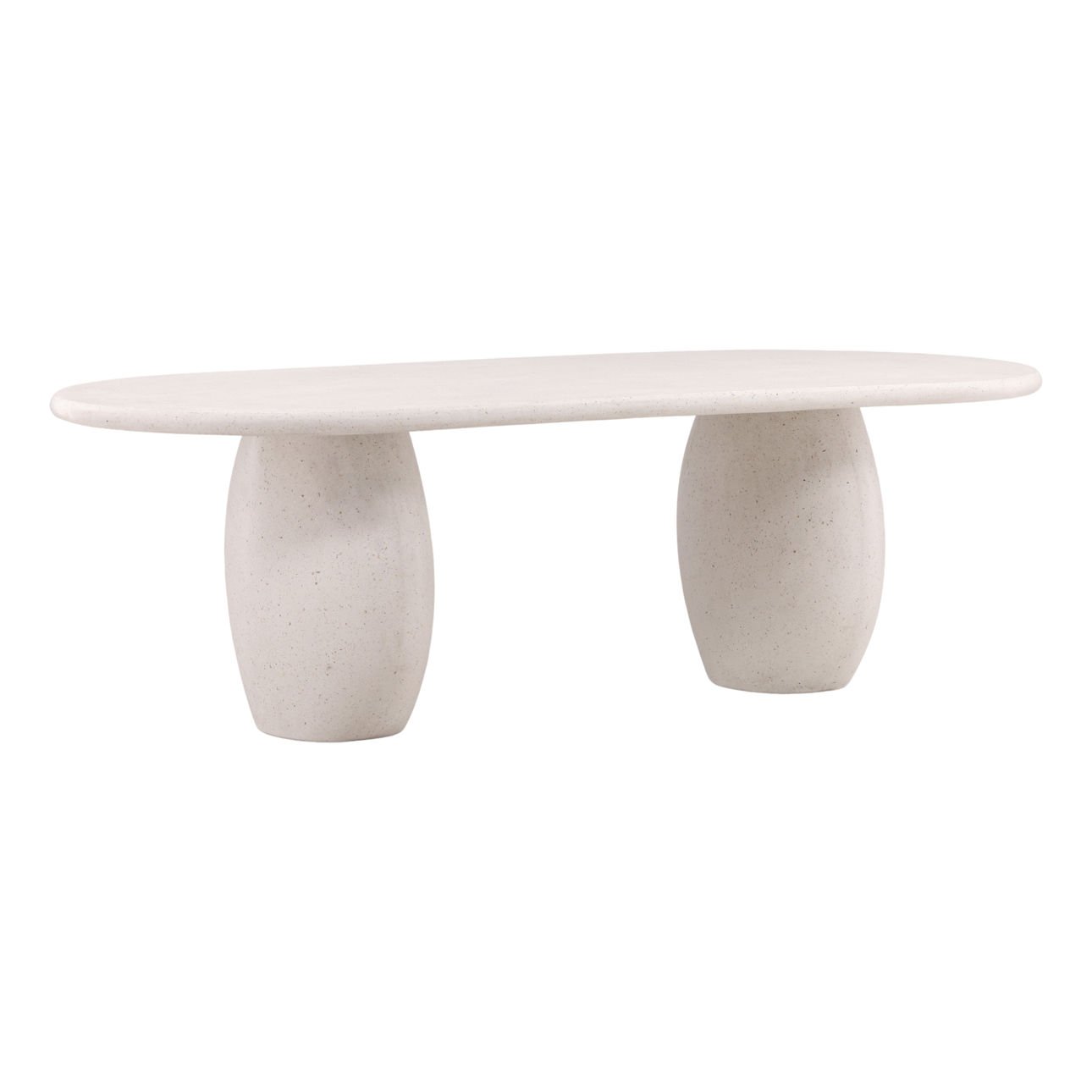 Ivory Lightweight Concrete Terrazzo Table 94.5 in Wide