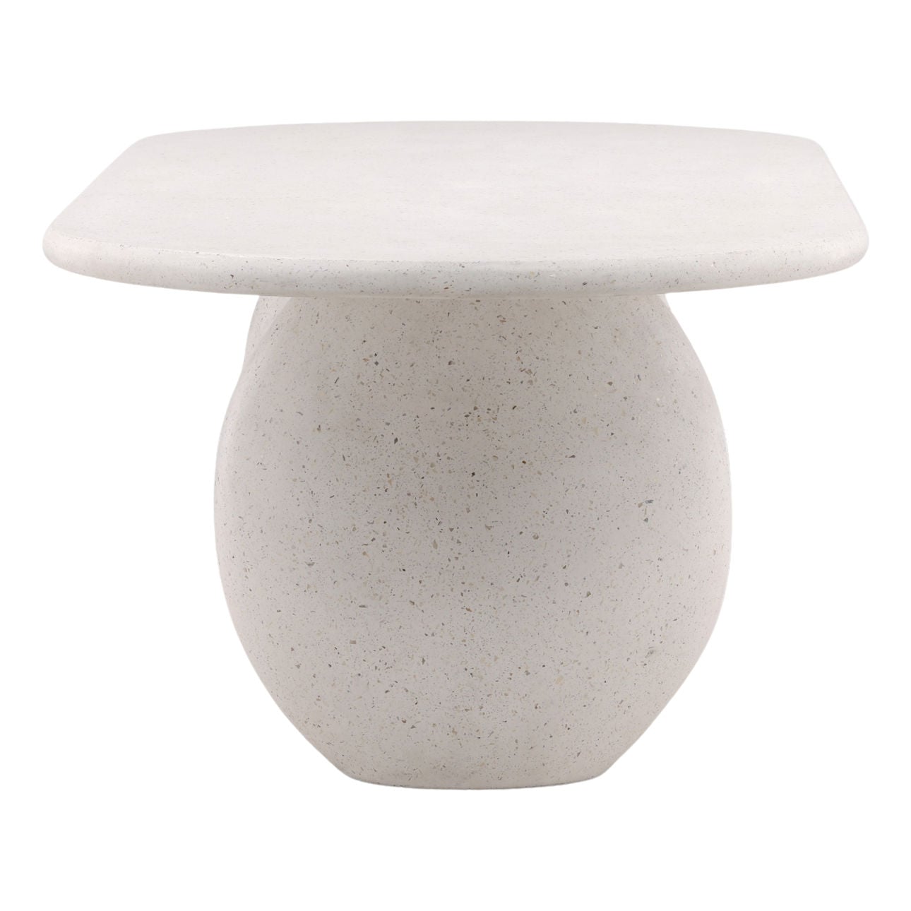 Ivory Lightweight Concrete Terrazzo Table 94.5 in Wide