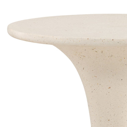 Ivory Lightweight Concrete Terrazzo Table 29.5 in Wide