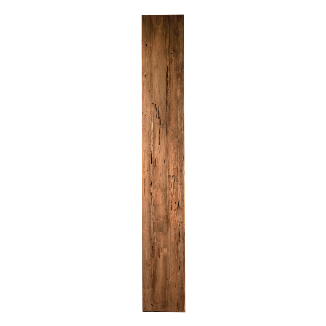 Medium Brown Wood Sealed Finish Reclaimed Teak Wood Bookcase 55 in Wide