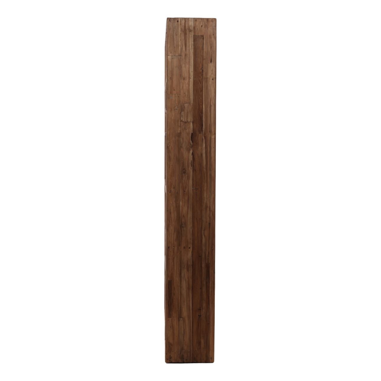 Medium Brown Wood Sealed Finish Reclaimed Teak Wood Bookcase 55 in Wide