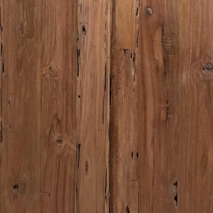 Medium Brown Wood Finish Reclaimed Teak Wood Desk 60 in Wide