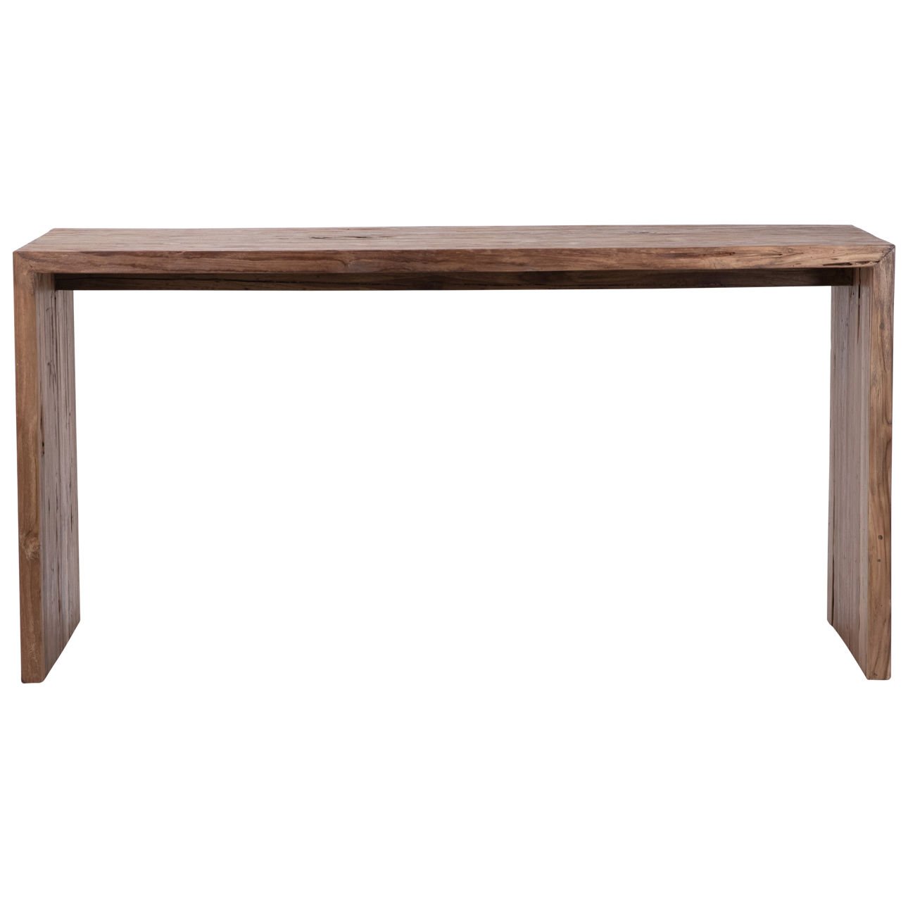 Medium Brown Wood Finish Reclaimed Teak Wood Desk 60 in Wide
