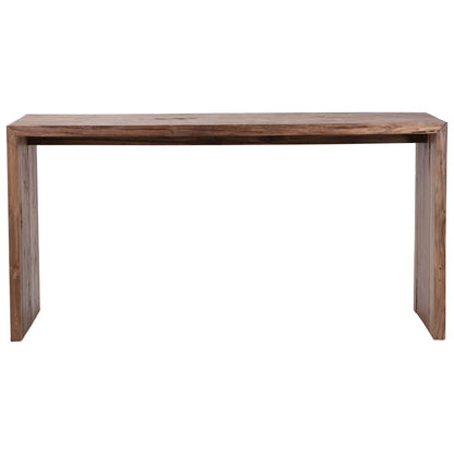 Medium Brown Wood Finish Reclaimed Teak Wood Desk 60 in Wide