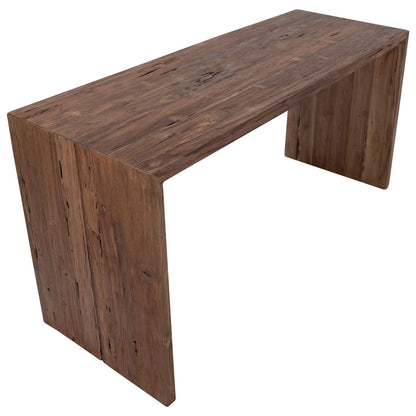 Medium Brown Wood Finish Reclaimed Teak Wood Desk 60 in Wide