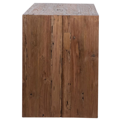 Medium Brown Wood Finish Reclaimed Teak Wood Desk 60 in Wide