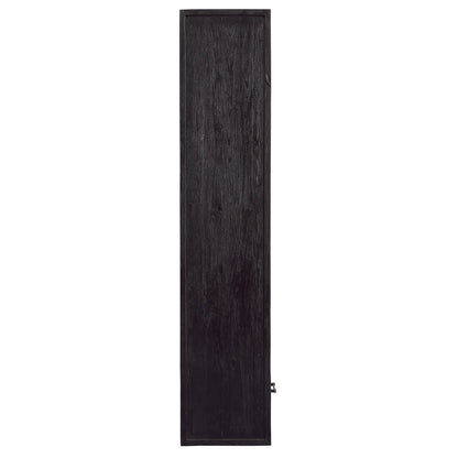 Matte Black Reclaimed Teak Wood Bookcase 28 in Wide