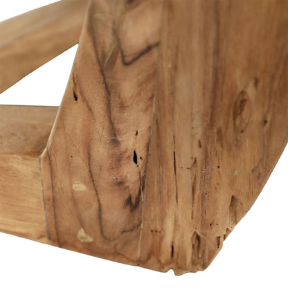 Distressed Natural Finish Reclaimed Teak Wood Table 106.5 in Wide