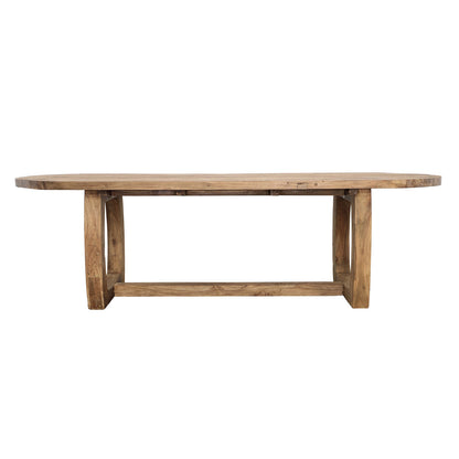 Distressed Natural Finish Reclaimed Teak Wood Table 106.5 in Wide