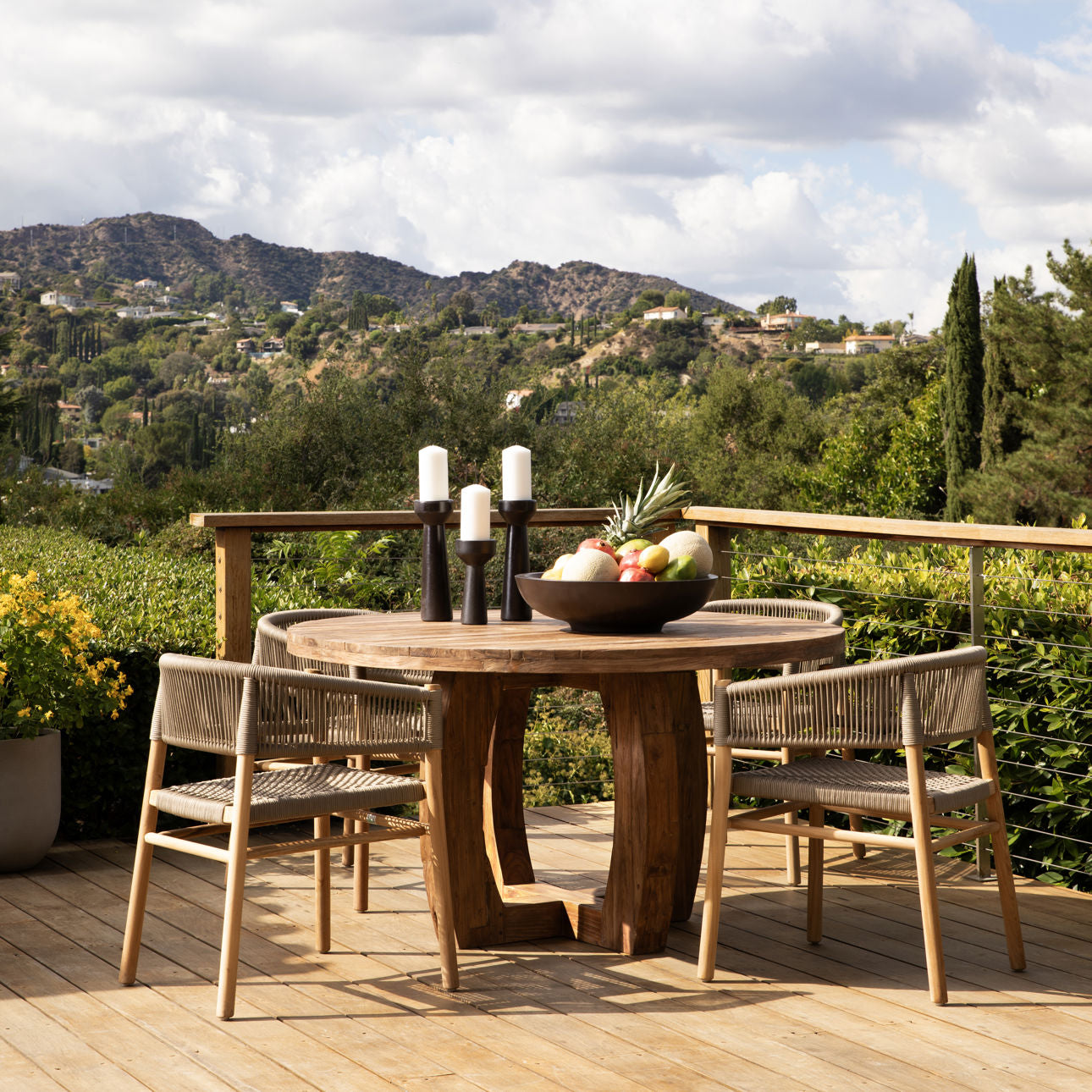 Medium Brown Reclaimed Teak Wood Table 55.5 in Wide