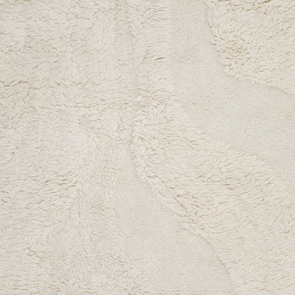 Ivory Tufted New Zealand Wool Rug 73 in Wide
