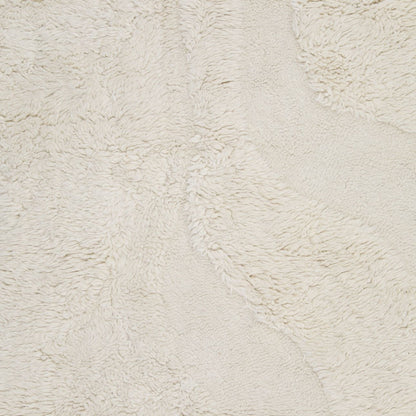 Ivory Tufted New Zealand Wool Rug 73 in Wide
