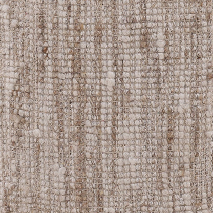 Beige Hand Spun Yarn and Steel Stool 16 in Wide