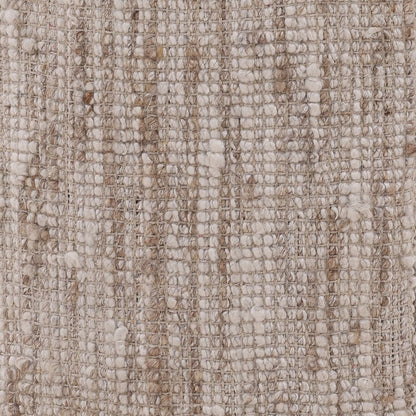 Beige Hand Spun Yarn and Steel Stool 16 in Wide