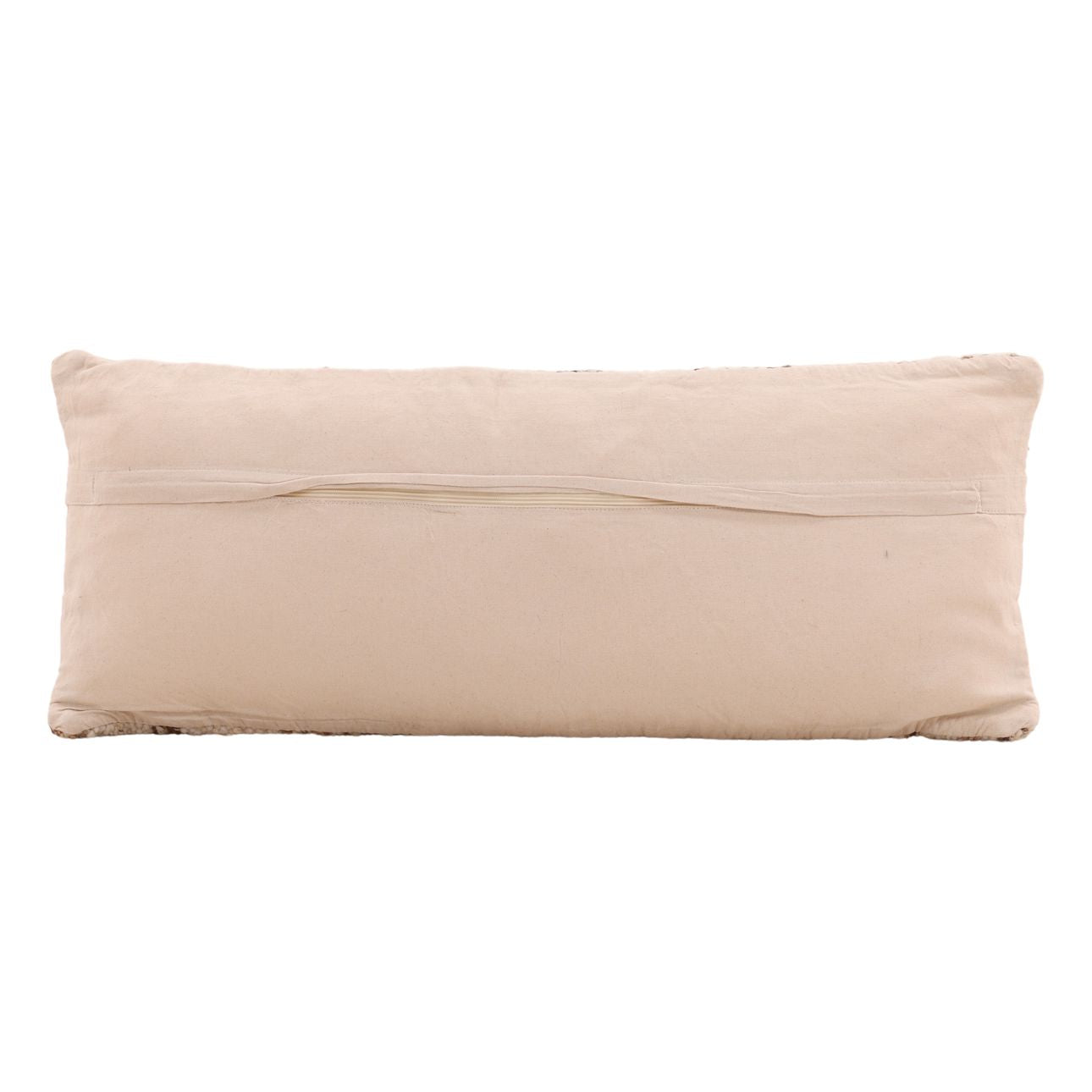 Brown Handwoven Jute and Wool Cover Pillow 35 in Wide