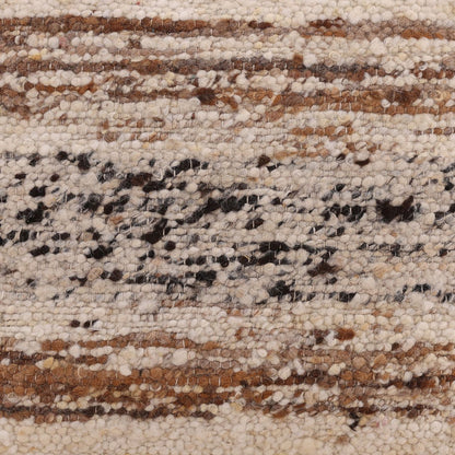 Brown Handwoven Jute and Wool Cover Pillow 20 in Wide