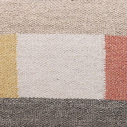 Multicolor Handwoven Wool and Cotton Cover Pillow 36 in Wide