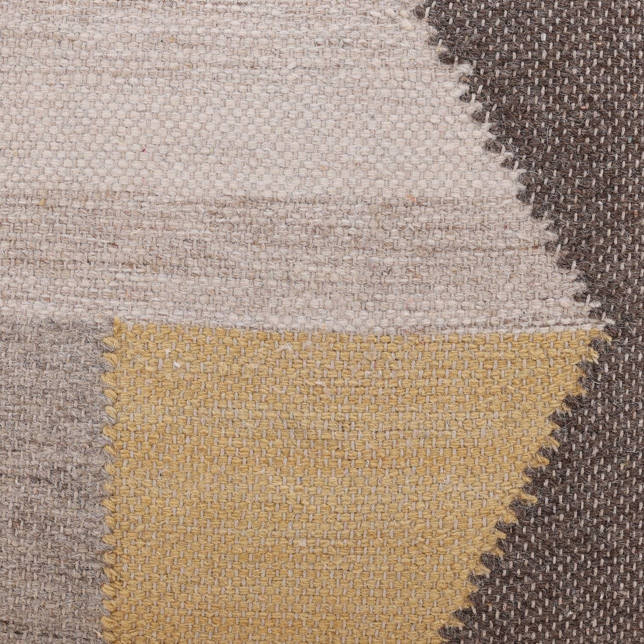 Yellow Multicolor Handwoven Wool and Cotton Cover Pillow 20 in Wide