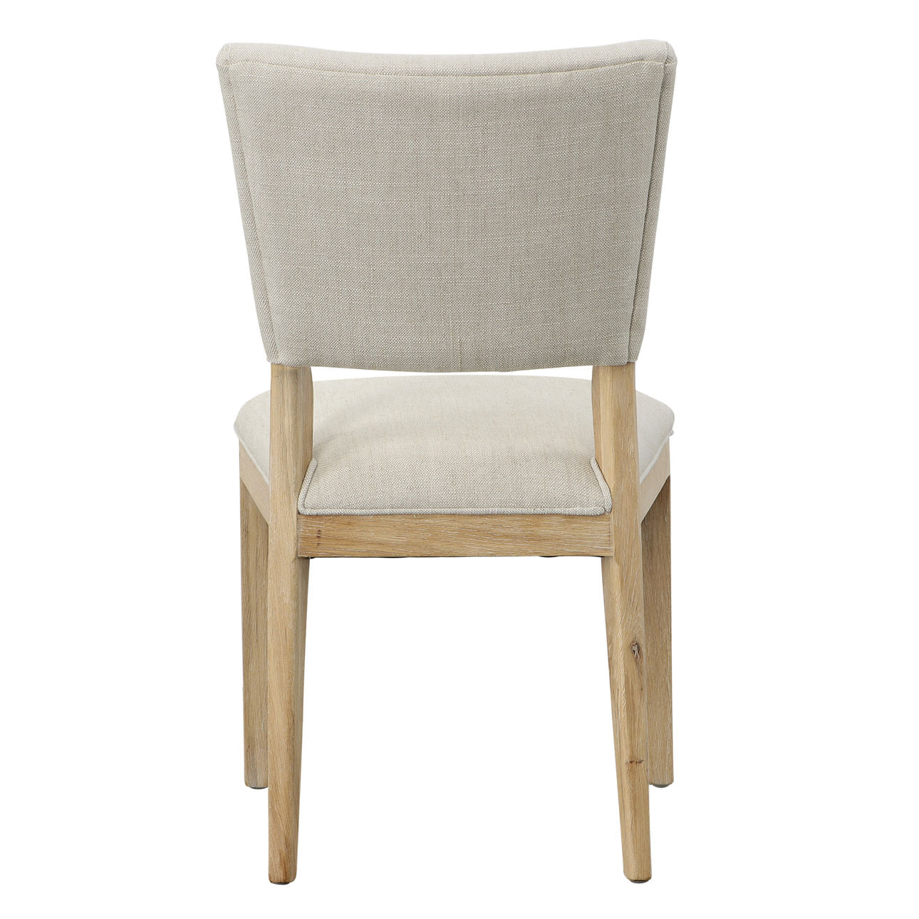Light Sand Upholstery Oak Wood Frame with Cotton Blend Upholstery Chair 20.5 in Wide