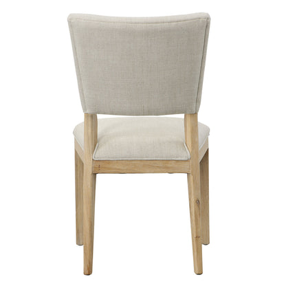 Light Sand Upholstery Oak Wood Frame with Cotton Blend Upholstery Chair 20.5 in Wide