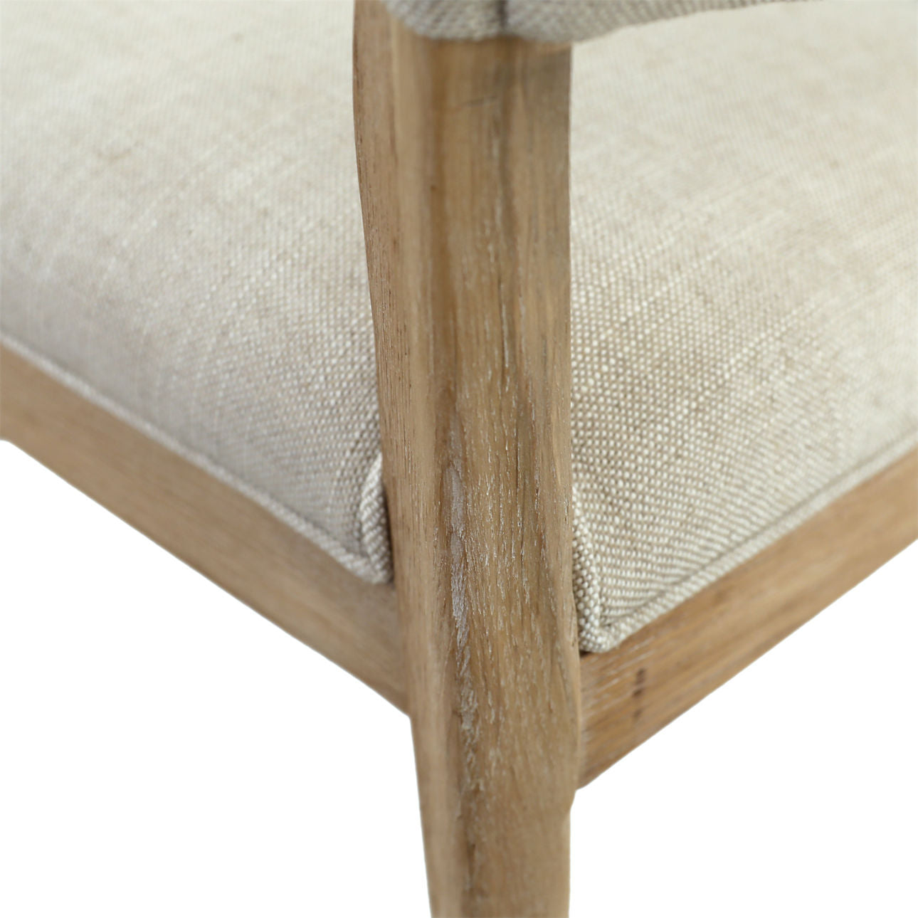 Light Sand Upholstery Oak Wood Frame with Cotton Blend Upholstery Chair 20.5 in Wide