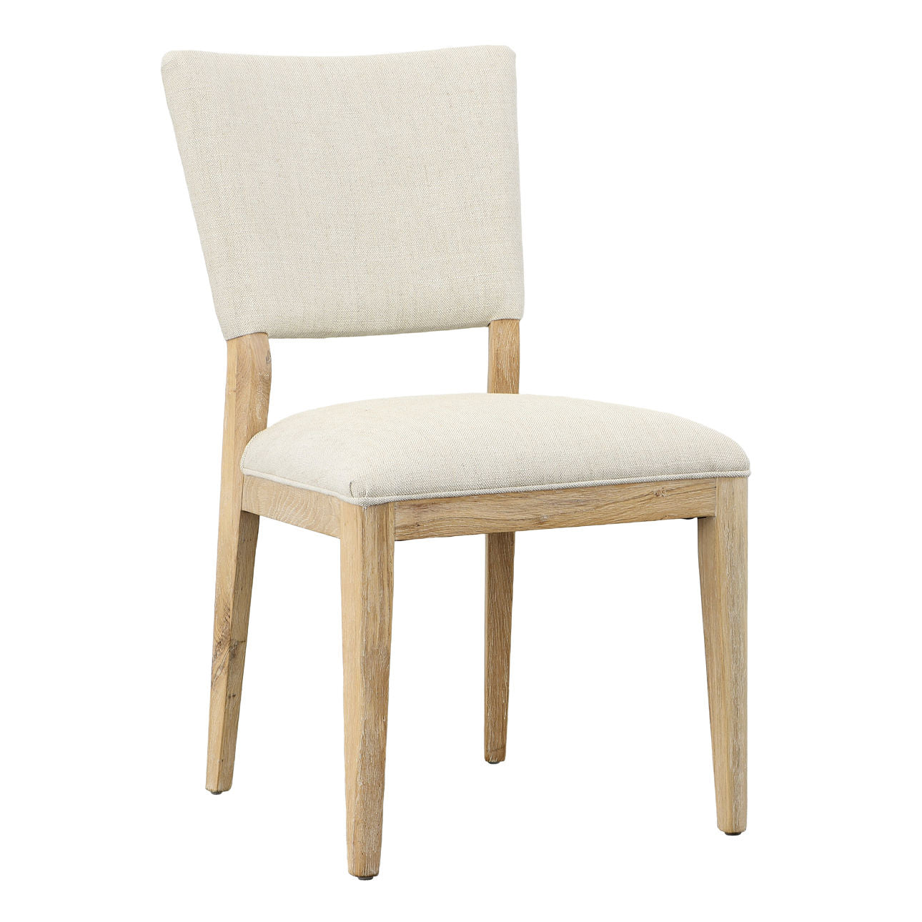 Light Sand Upholstery Oak Wood Frame with Cotton Blend Upholstery Chair 20.5 in Wide